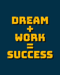 Typography flat design quote good with grunge effect in dark blue and yellow color. Lettering vector illustration. Suitable for wall art decoration.