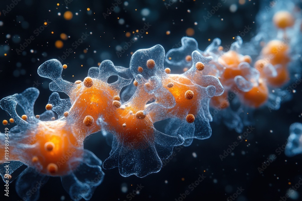 Aufkleber intricate structure of a biological cell highlighting cellular processes and molecular interactions 