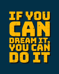 Typography flat design quote good with grunge effect in dark blue and yellow color. Lettering vector illustration. Suitable for wall art decoration.