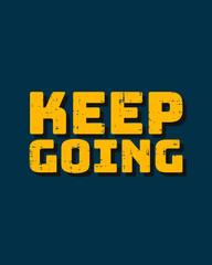 Typography flat design quote good with grunge effect in dark blue and yellow color. Lettering vector illustration. Suitable for wall art decoration.