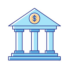 bank building icon, bank building vector illustration-simple illustration of bank building, perfect for bank building logos and themed design 