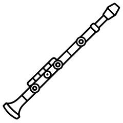  flute line art vector illustration