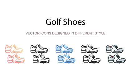 Golf Shoes icon design with white background stock illustration