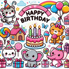 Fototapeta premium happy birthday vector
