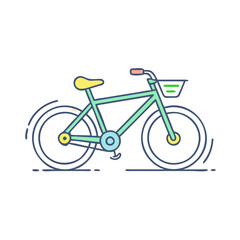 Obraz premium bicycle icon, bicycle vector illustration-simple illustration of bicycle, perfect for bicycle logos and themed design 