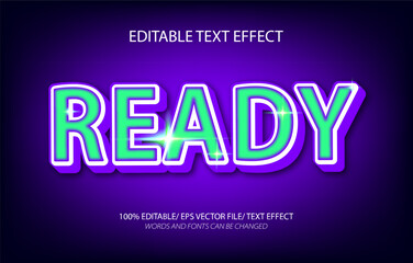 Ready editable text effect, 3D editable text template.	
