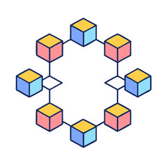 Obraz premium blockchain icon, blockchain vector illustration-simple illustration of blockchain, perfect for blockchain logos and themed design 