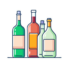 bottles of alcohol icon, bottles of alcohol vector illustration-simple illustration of bottles of alcohol, perfect for bottles of alcohol logos and themed design 
