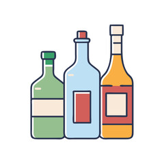 bottles of alcohol icon, bottles of alcohol vector illustration-simple illustration of bottles of alcohol, perfect for bottles of alcohol logos and themed design 