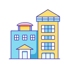 building icon, building vector illustration-simple illustration of building, perfect for building logos and themed design 