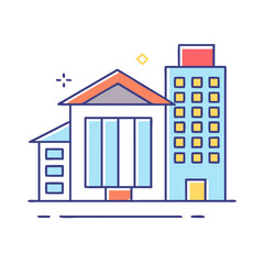building icon, building vector illustration-simple illustration of building, perfect for building logos and themed design 