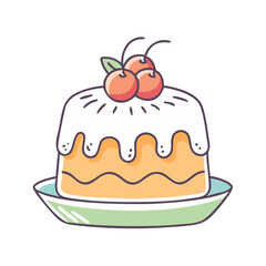 cake icon, cake vector illustration-simple illustration of cake, perfect for cake logos and themed design 