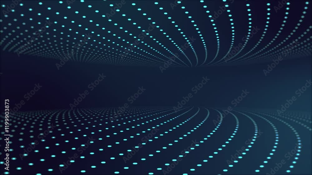 Aufkleber abstract data tunnel with glowing dots - futuristic looping animation