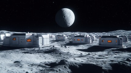 Building the future lunar base development moon concept art sci-fi environment futuristic vision