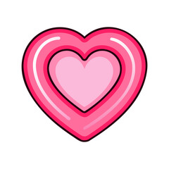 Neon Heart sign designed template decoration vector illustration isolated on a transparent background