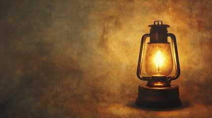 Vintage Lantern Illuminating a Warm and Cozy Atmosphere at Night