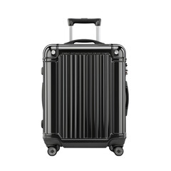 Fototapeta premium Sleek Black Carry-On Luggage for Travel Isolated on transparent background