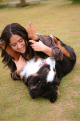 woman with dog