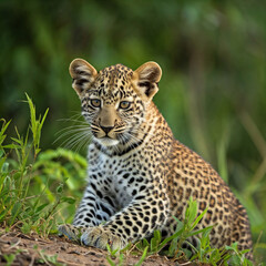 Obraz premium leopard in the grass