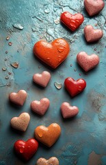 Obraz premium Valentines Day card with hearts.