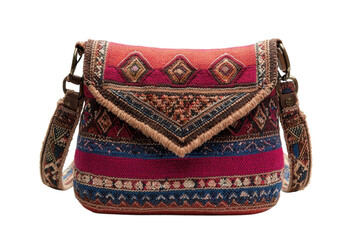 Unique handwoven textile bag with intricate designs, perfect for casual outings or special events