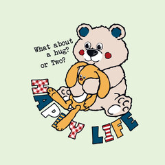 Fototapeta premium graphic design cute bear vector illustration kids fashion printing