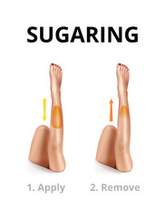 Legs sugaring depilation method