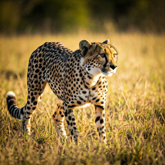 Naklejka premium leopard in the grass