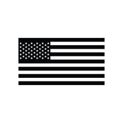 Flag USA or American. Flag American black and white colored isolated. Vector