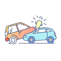 car accident icon, car accident vector illustration-simple illustration of car accident, perfect for car accident logos and themed design 