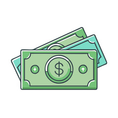 cash icon, cash vector illustration-simple illustration of cash, perfect for cash logos and themed design 