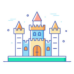 Obraz premium castle icon, castle vector illustration-simple illustration of castle, perfect for castle logos and themed design 