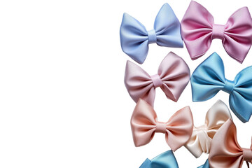 Colorful bows arranged beautifully on a light background create a festive atmosphere for celebrations and events