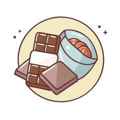 chocolate icon, chocolate vector illustration-simple illustration of chocolate, perfect for chocolate logos and themed design 