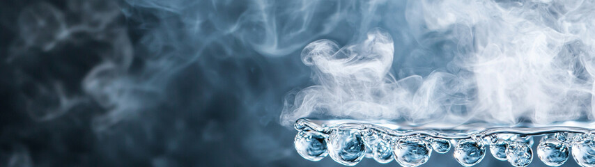 spray water drop droplet steam fog air, Water droplets on surface with steam and fog create minimalist atmosphere