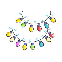 christmas lights icon, christmas lights vector illustration-simple illustration of christmas lights, perfect for christmas lights logos and themed design 