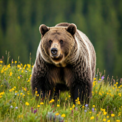 Fototapeta premium brown bear in the forest