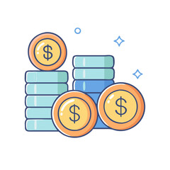 coins icon, coins vector illustration-simple illustration of coins, perfect for coins logos and themed design 