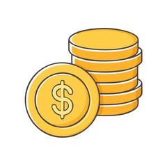 coins icon, coins vector illustration-simple illustration of coins, perfect for coins logos and themed design 