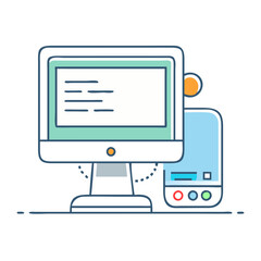 computer icon, computer vector illustration-simple illustration of computer, perfect for computer logos and themed design 