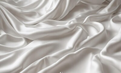 Delicate white satin waves on soft fabric background, white, textile, pattern, elegant