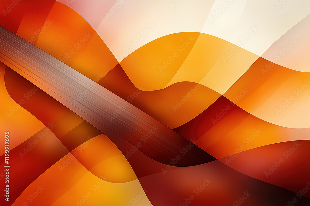 Poster colorful abstract waves with warm tones create a dynamic visual experience