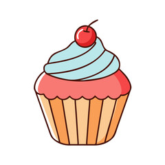 cupcake icon, cupcake vector illustration-simple illustration of cupcake, perfect for cupcake logos and themed design 