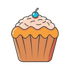 cupcake icon, cupcake vector illustration-simple illustration of cupcake, perfect for cupcake logos and themed design 
