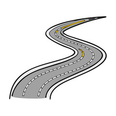 curving tarred road icon, curving tarred road vector illustration-simple illustration of curving tarred road, perfect for curving tarred road logos and themed design 