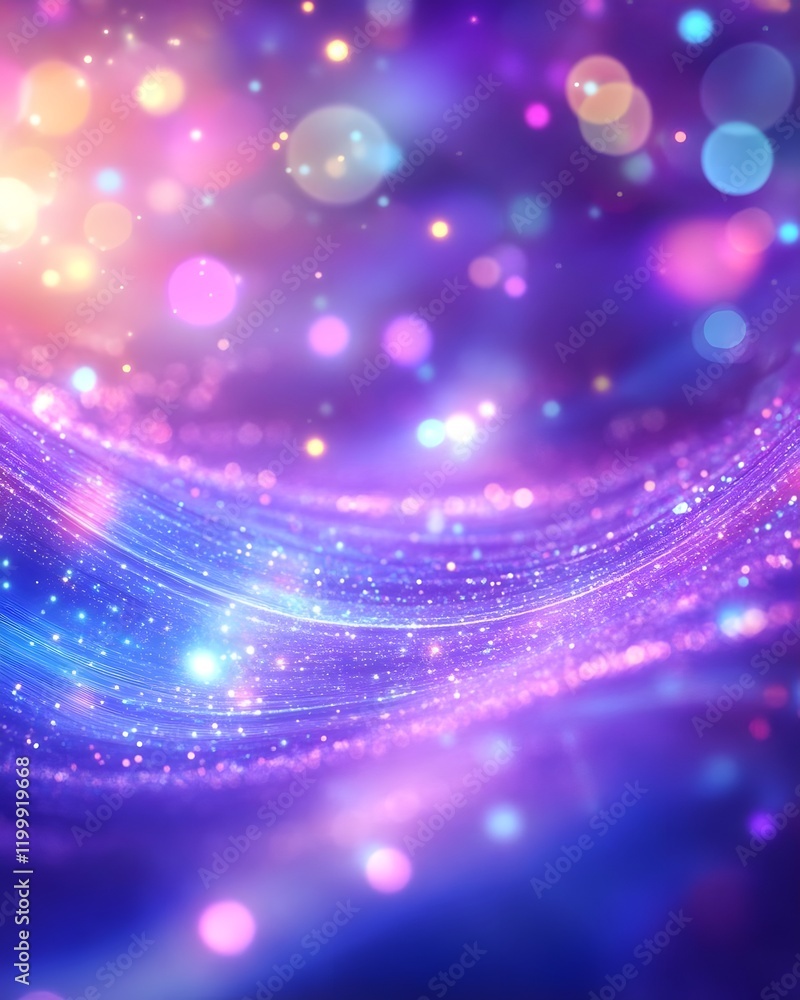 Poster a vibrant, abstract background with colorful bokeh and sparkling light effects.