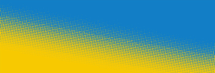 Modern yellow and blue pop art background with halftone dots desing in comic style, vector illustration eps10	