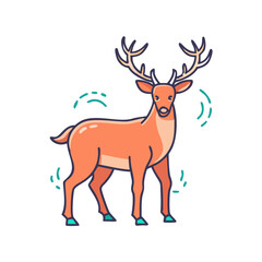 Obraz premium deer icon, deer vector illustration-simple illustration of deer, perfect for deer logos and themed design 