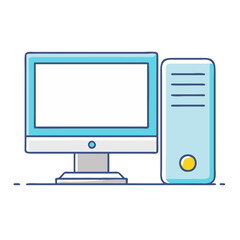 desktop pc icon, desktop pc vector illustration-simple illustration of desktop pc, perfect for desktop pc logos and themed design 