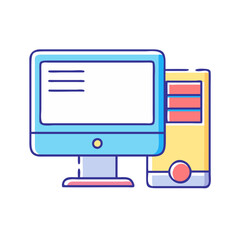 desktop pc icon, desktop pc vector illustration-simple illustration of desktop pc, perfect for desktop pc logos and themed design 